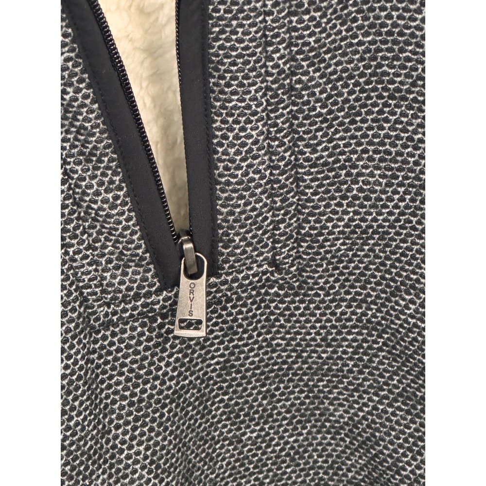 Orvis Classic Collection Large Sherpa Lined Quarter Zip Fleece Pullover Gray - Picture 5 of 5